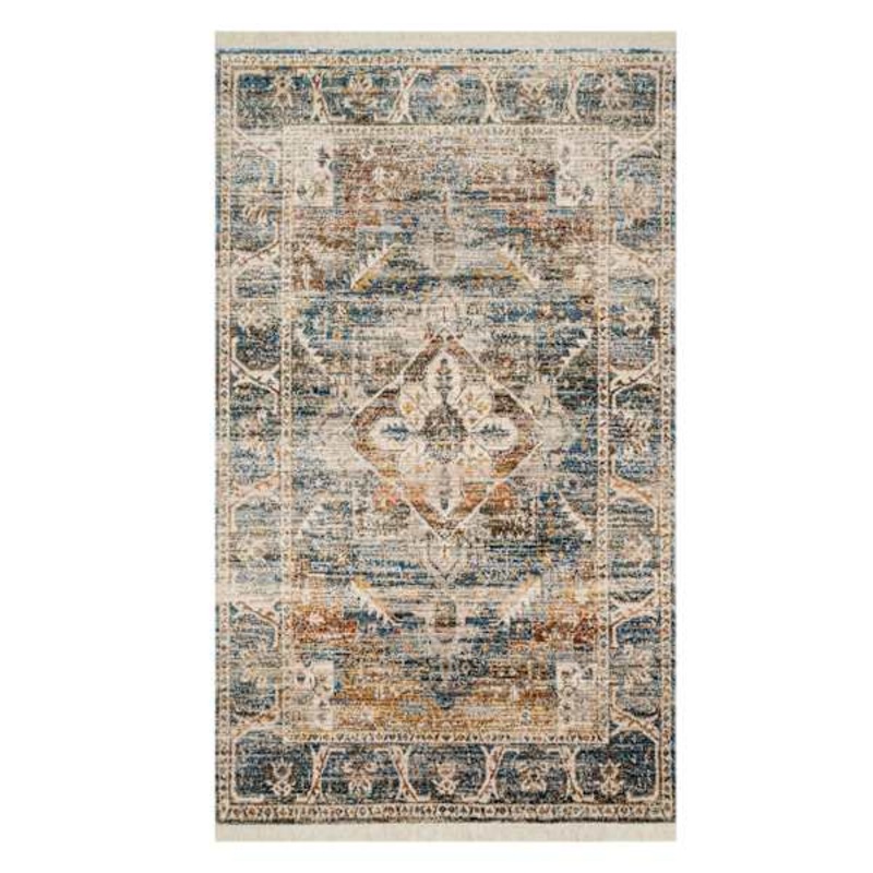 (A407) Halton Slate Rust Distressed-Look Accent Rug, 3×5