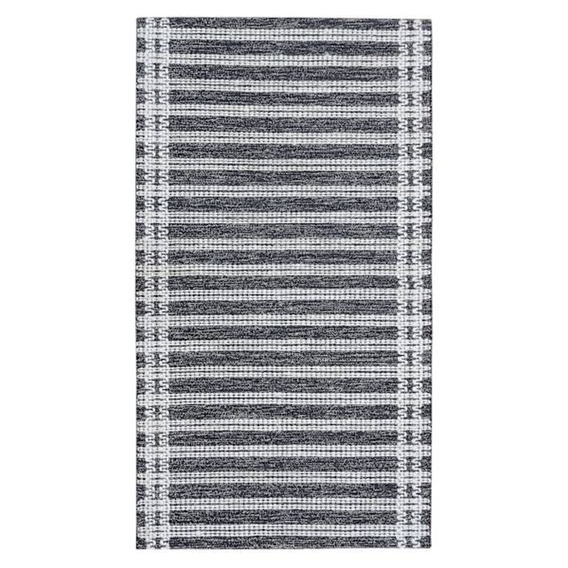 (B831) Found & Fable Goa Leni Black & Grey Accent Rug, 3×5