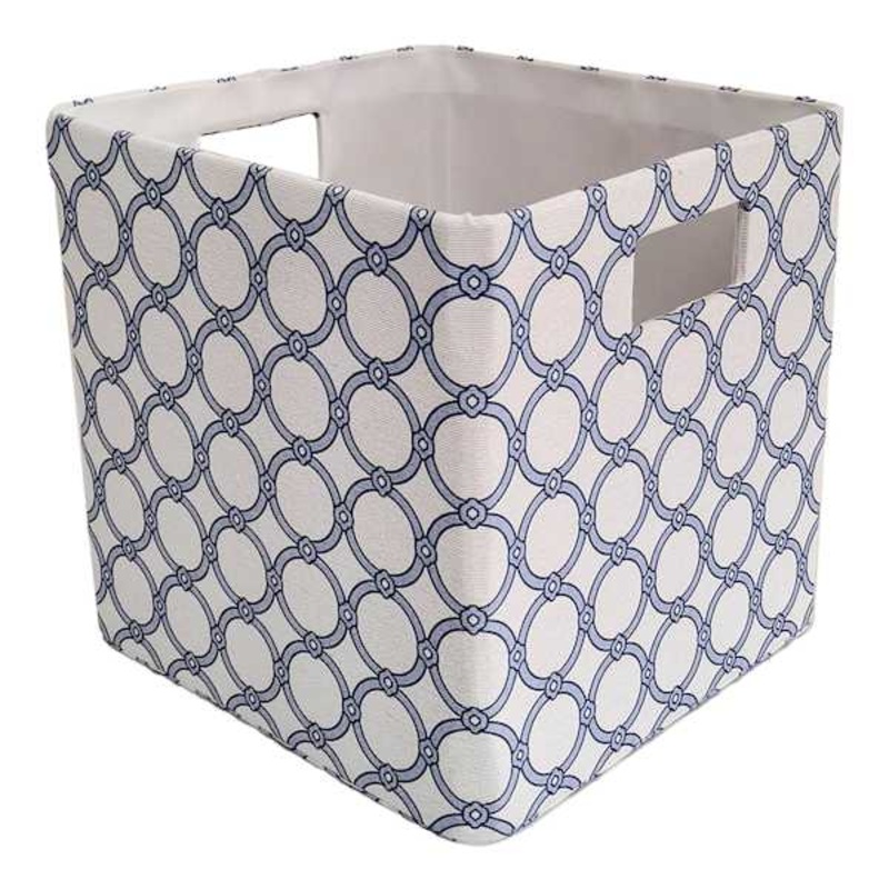 Blue Circle Printed Fabric Modular Storage Cube, 10.5″