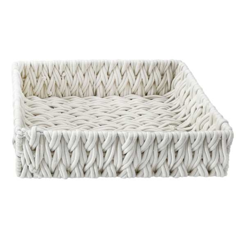 Chunky White Under the Bed Fabric Storage Basket XS | At Home