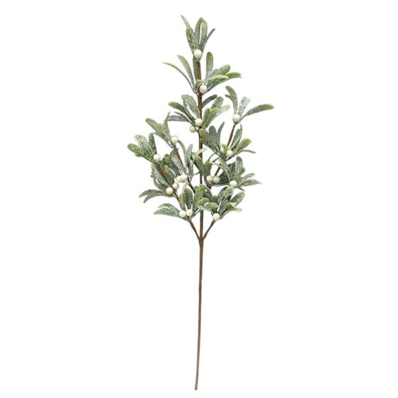 Flocked Greenery Stem 26″ | Holiday Florals | At Home