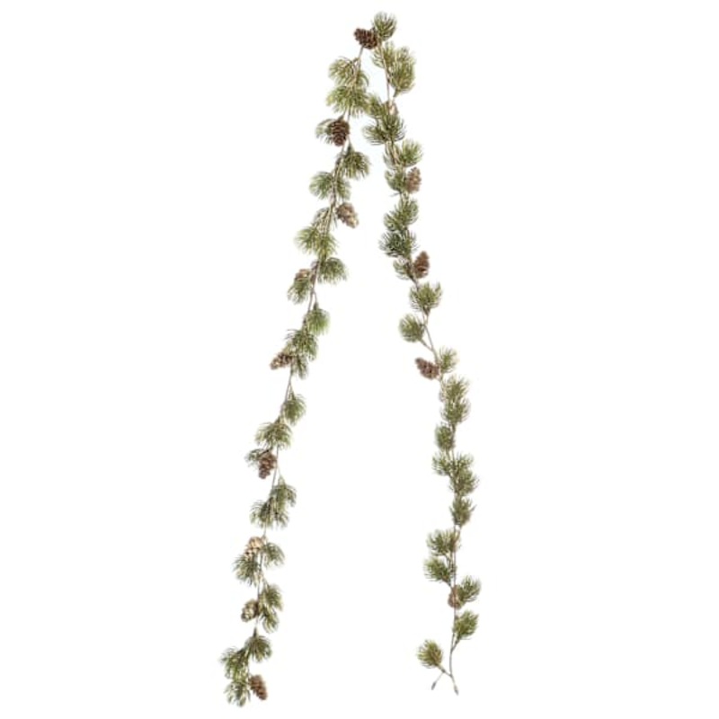 Glitter Ming Pine & Cone Garland, 66″