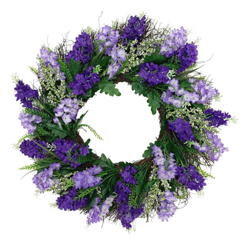 Purple Lilac & Heather Vine Wreath, 22″
