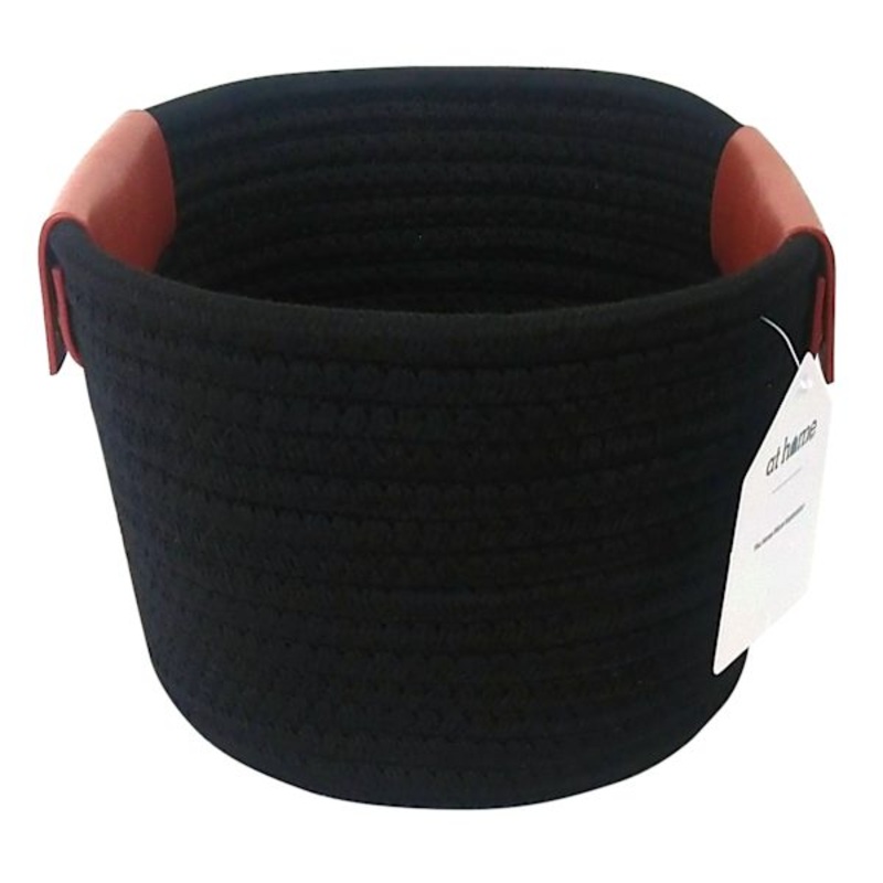 Trist Tall Black Round Storage Bin Small | At Home