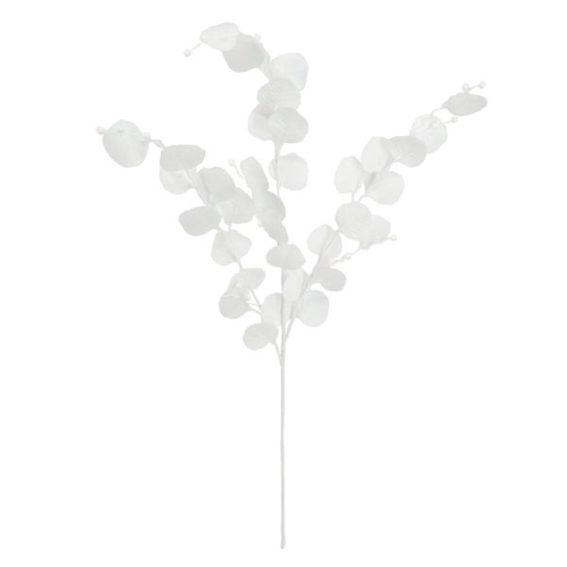 White Metallic Eucalyptus Spray, 31″