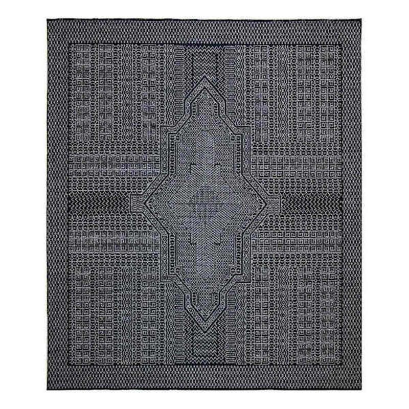 (B840) Found & Fable Bodrum Grey Tribal Medallion Area Rug, 5×7