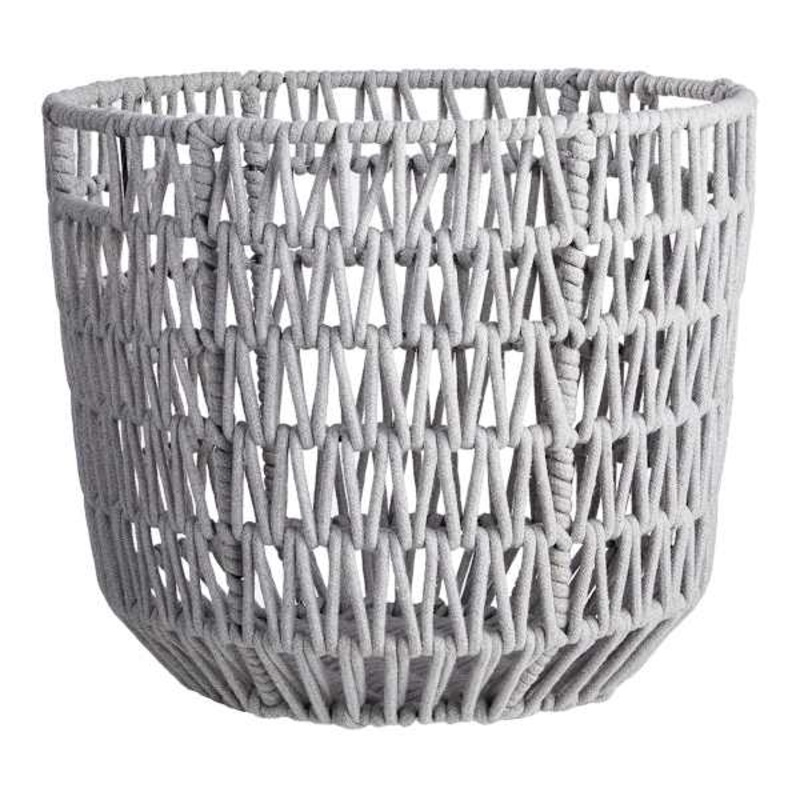 Grey Round Poly Rope Basket, Large