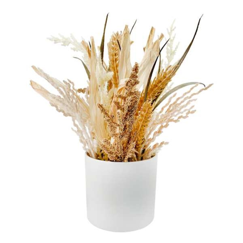 Mixed Wheat Arrangement in Melamine Pot, 10.5″