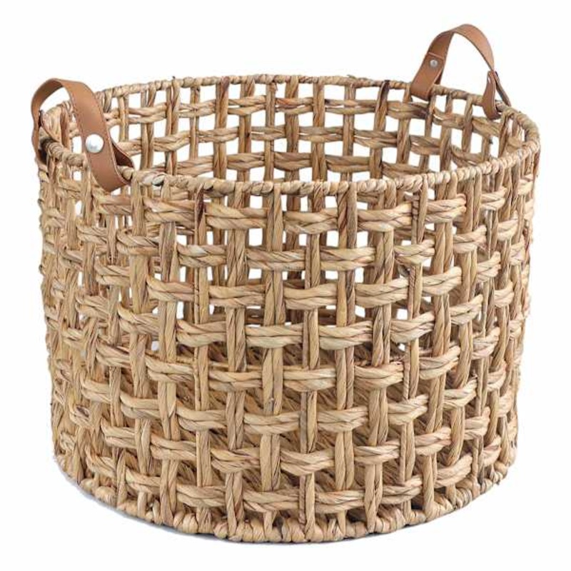 Open Weave Water Round Hyacinth Storage Basket, Extra Large