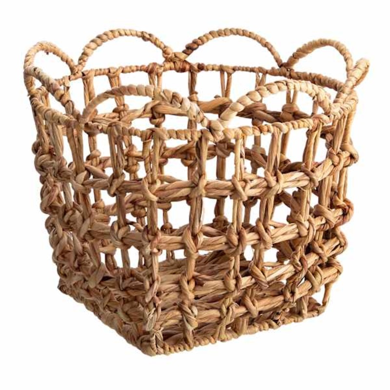 Providence Scallop Edge Water Hyacinth Storage Basket Medium | At Home