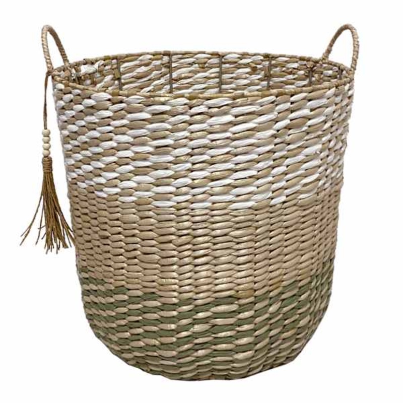 Sage Round Paper Storage Basket, Large