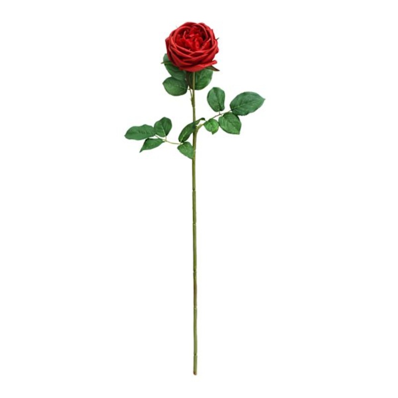 Willow Crossley Red Real Touch Rose Floral Stem, 25.6″