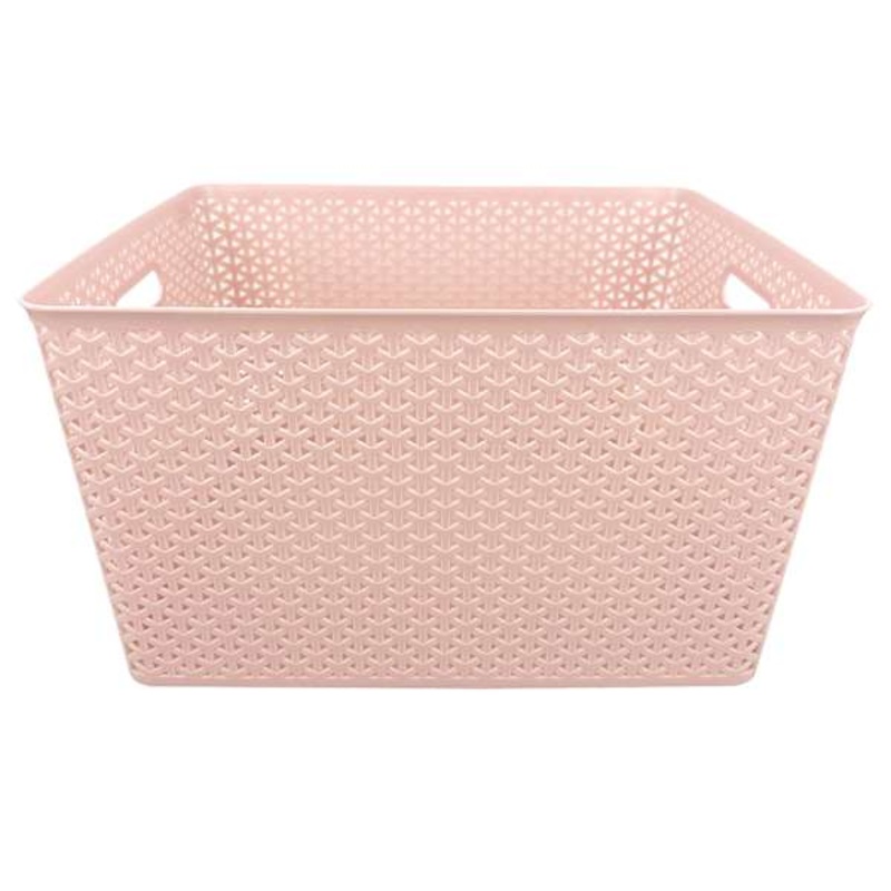 Y-Weave Blush Pink Storage Basket, Large