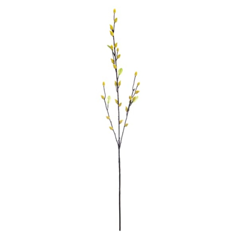 Yellow Pussy Willow Floral Spray, 32.5″