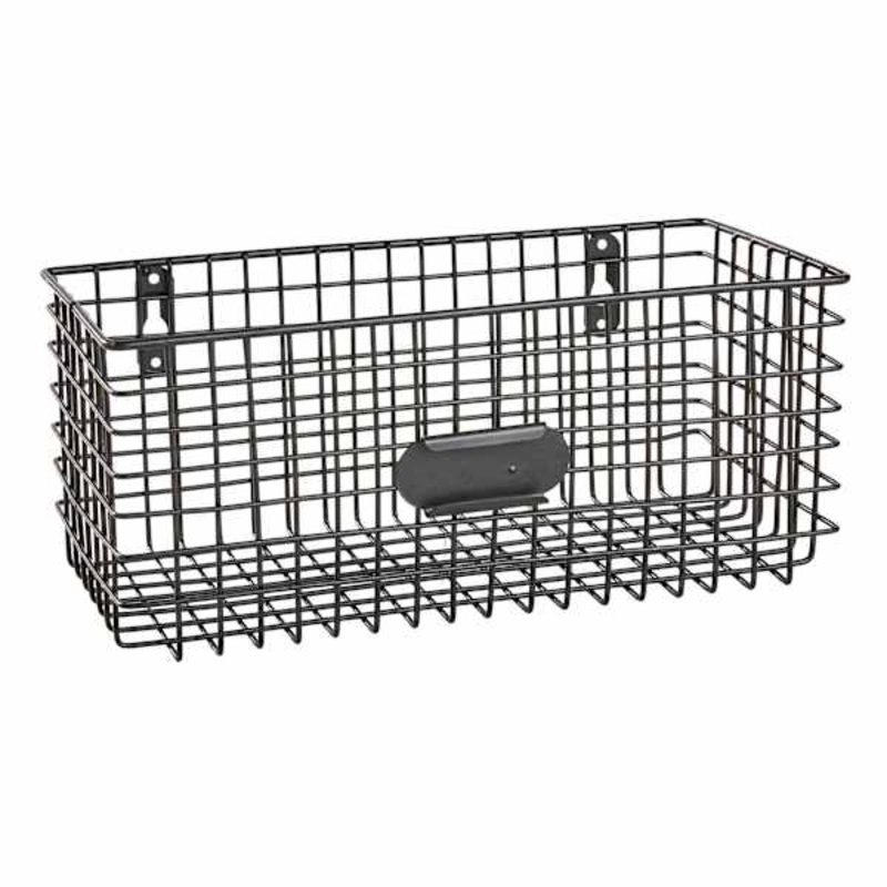 Black Metal Wire Wall Basket, Small