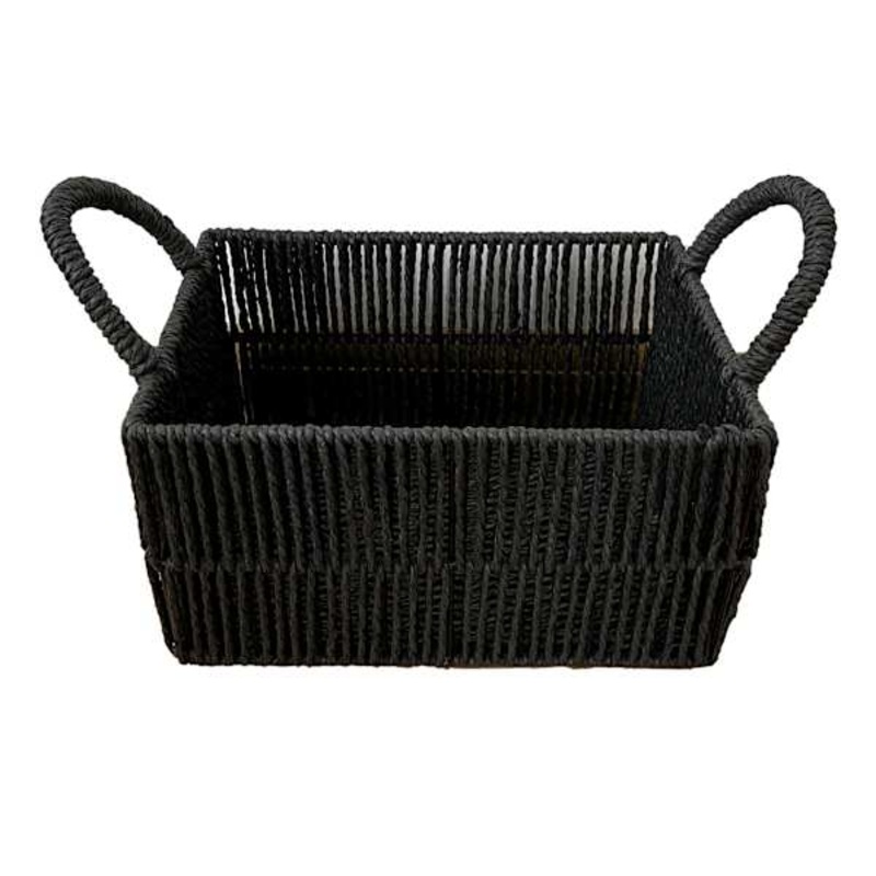 Black Paper Storage Basket, Medium