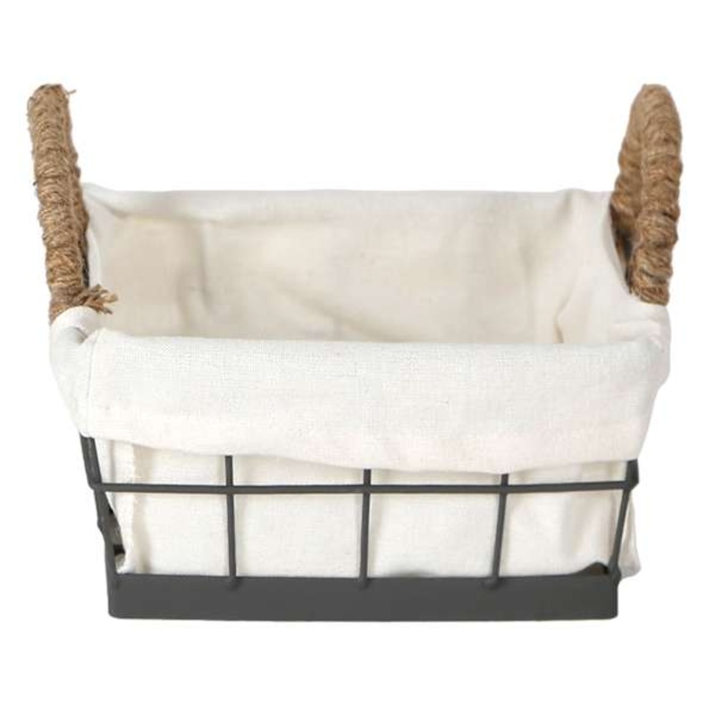 Lined Rectangle Wire Storage Basket, Extra Small