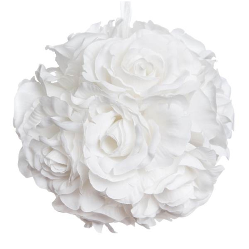 White Rose Kissing Ball, 6″