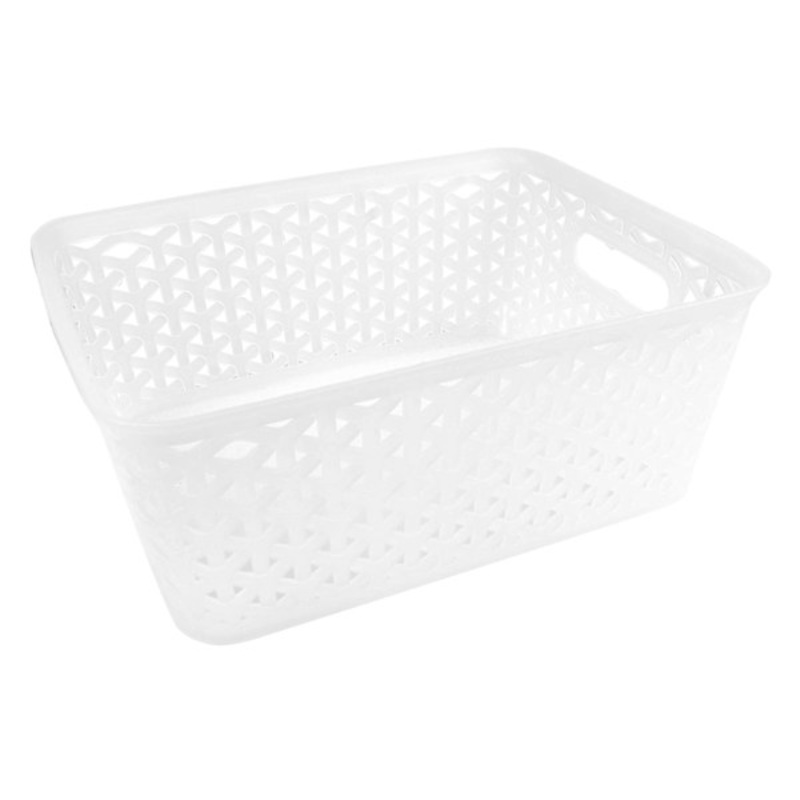 White Y-Weave Storage Basket Small | At Home