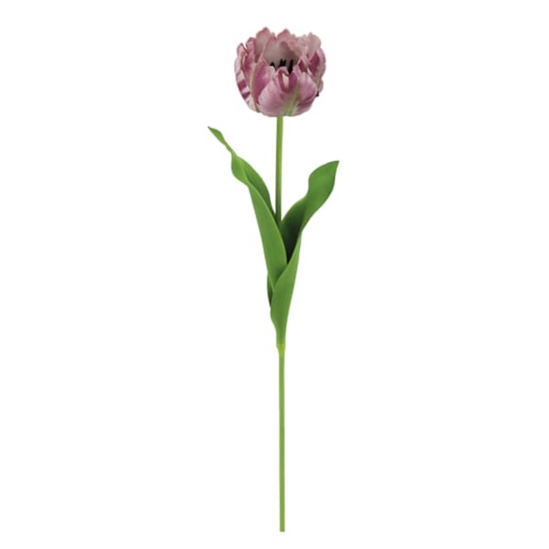 Willow Crossley Purple Soft Touch 4-Layer Parrot Tulip Floral Stem, 28″