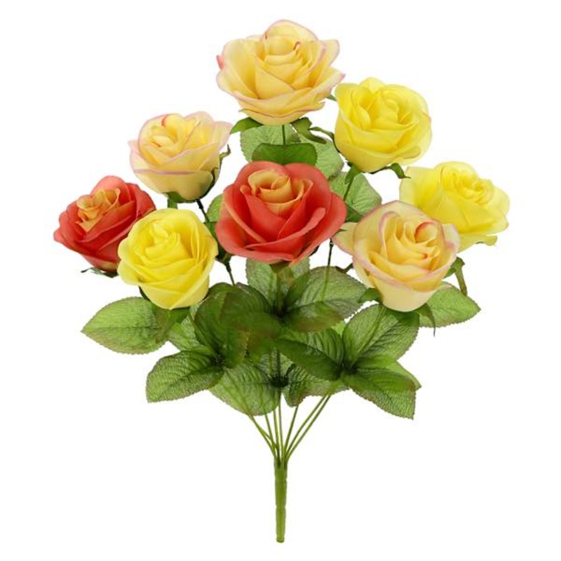Yellow Tonal Rose Floral Spray, 18″