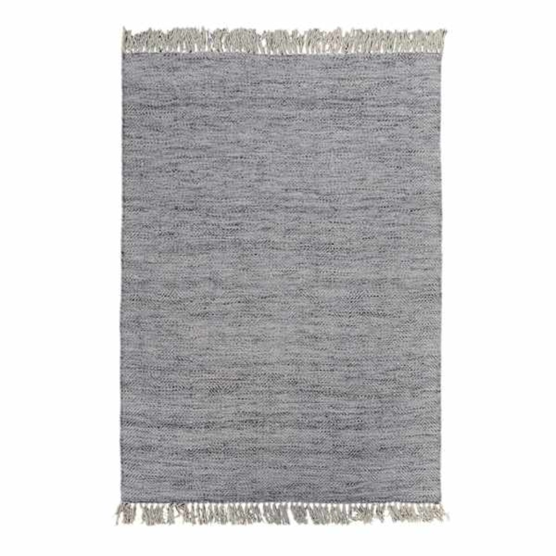 (B799) Crosby St. Grey Herringbone Area Rug, 5×7