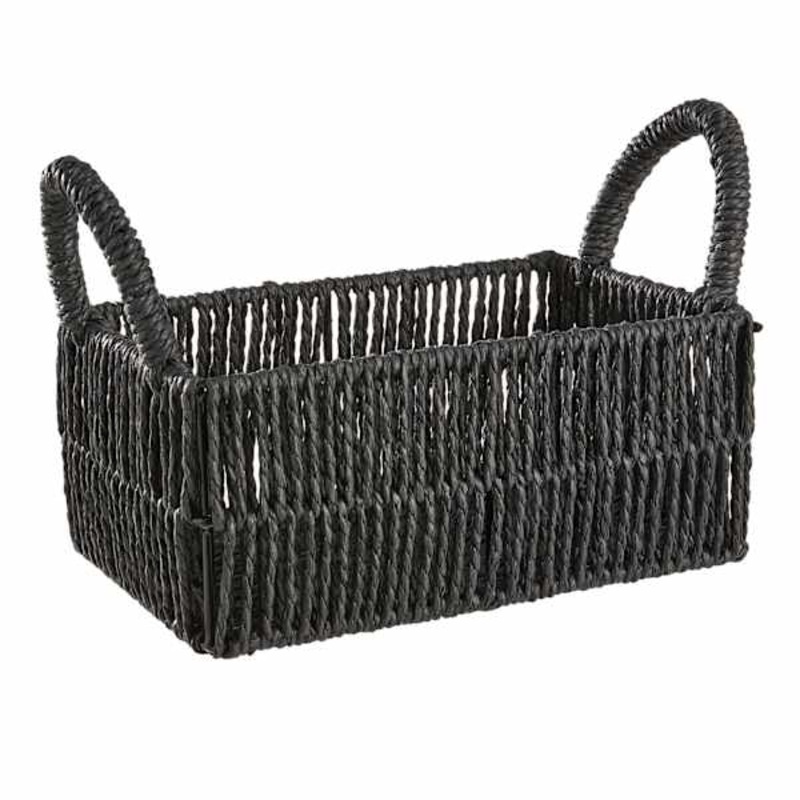 Black Paper Storage Basket, Small
