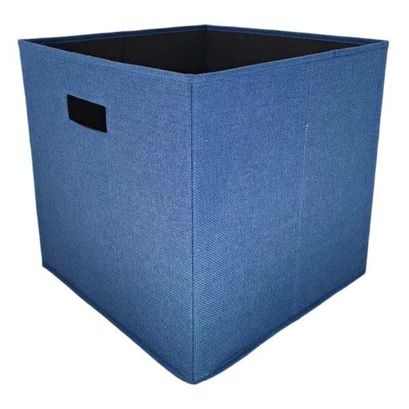 Blue Square Fabric Storage Cube, 13″