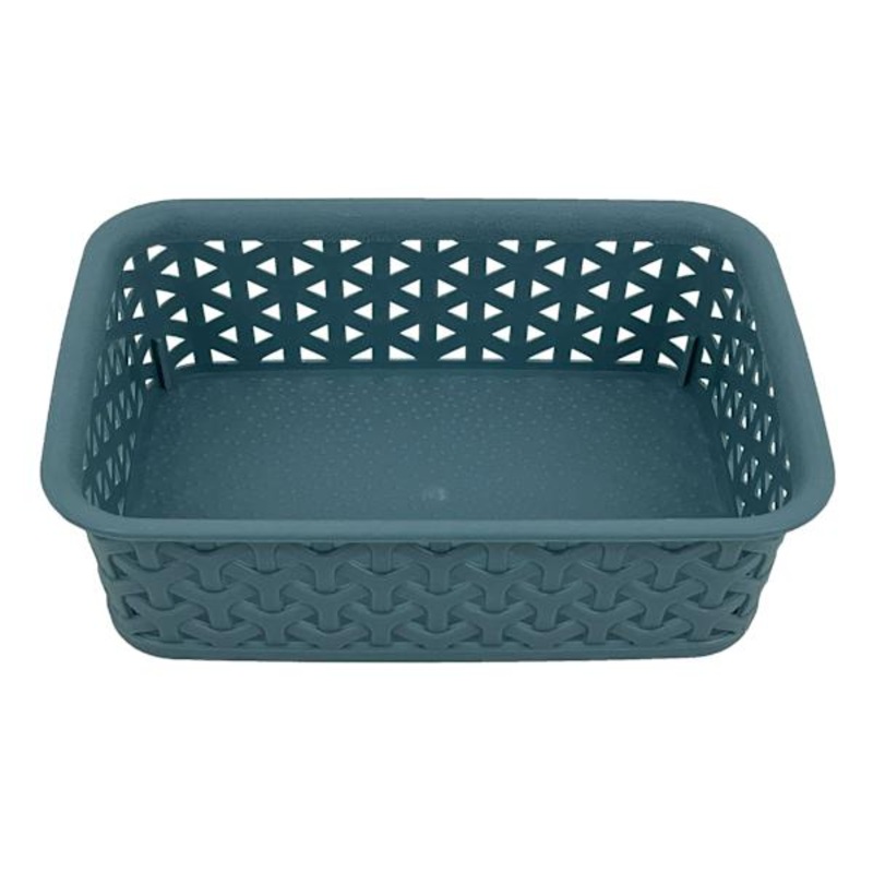 Extra Small Blue Y-Weave Storage Basket | Home Organization | At Home