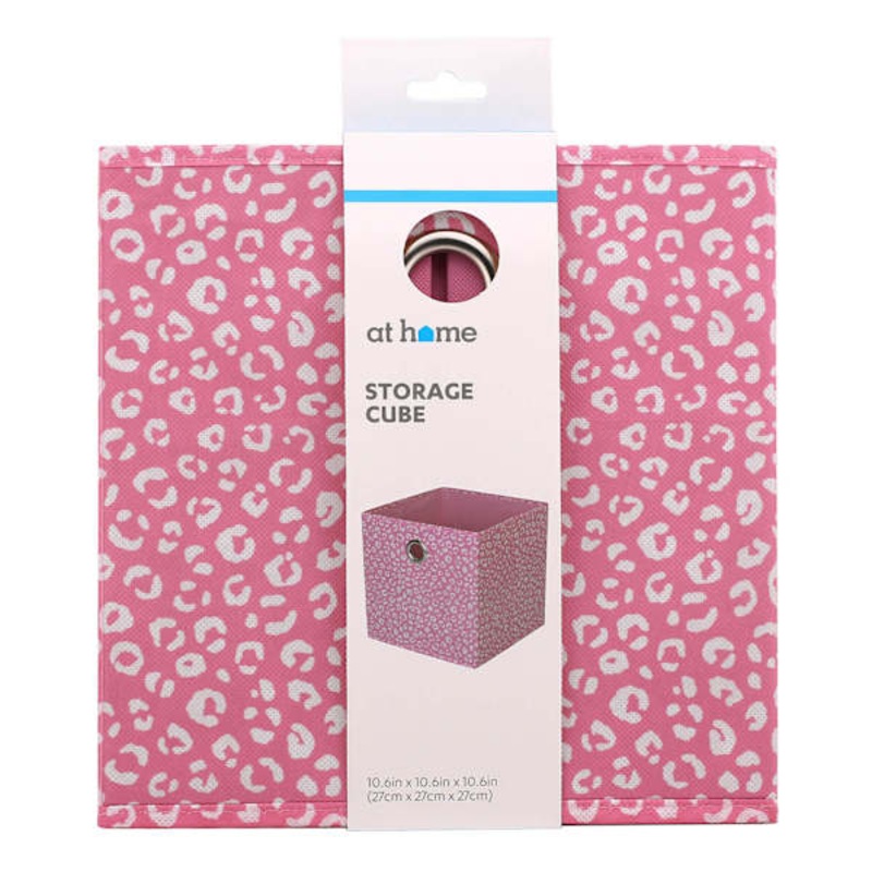 Leopard Modular Storage Cube, Pink