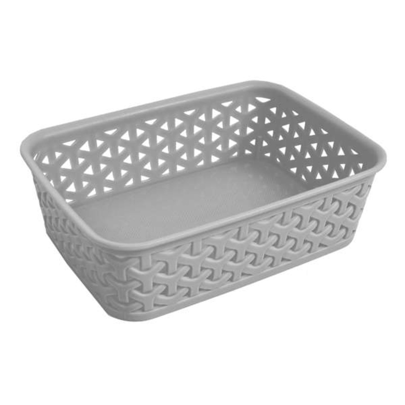 Light Grey Y-Weave Storage Basket, Extra Small