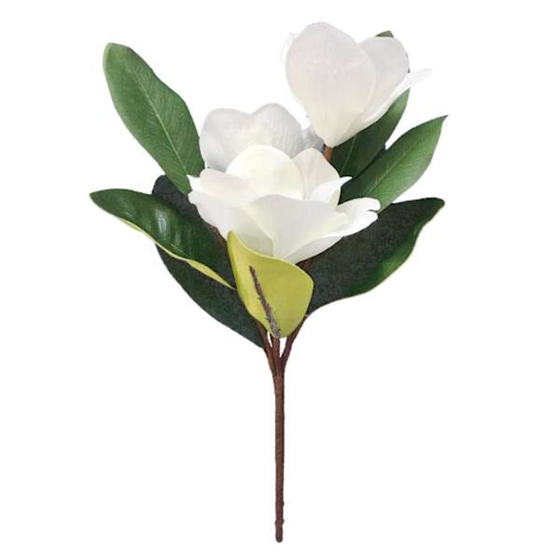 White Magnolia Floral Spray, 16″