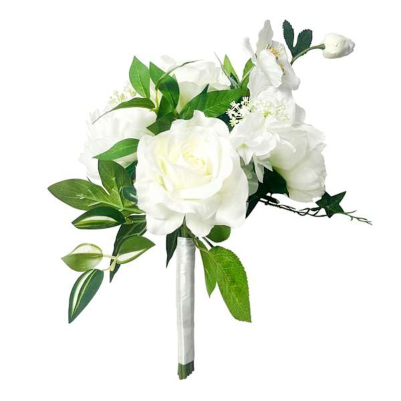 Willow Crossley White Mixed Floral Bouquet, 15″