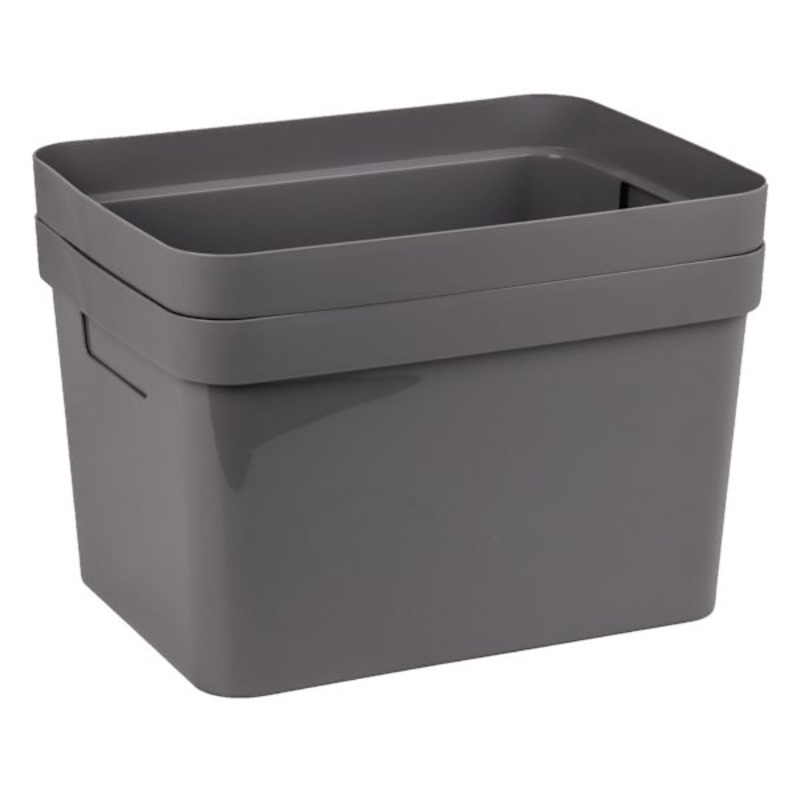 2-Pack Grey Storage Container, 15l