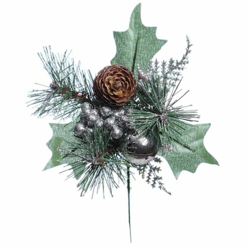 8In Ball Berry Cone Pine Pick | At Home