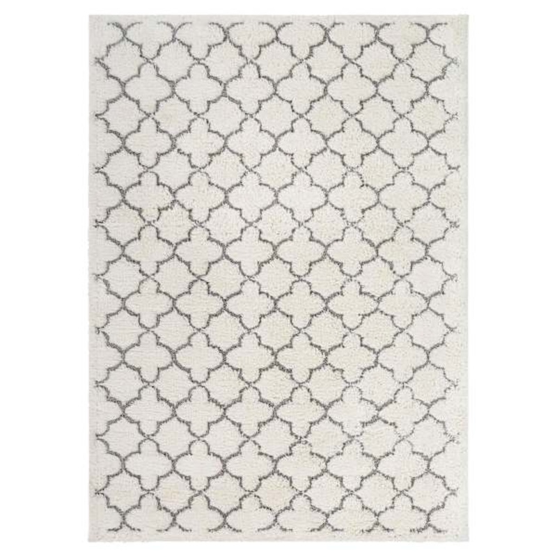 (B746) Elenor Ivory Geometric Area Rug, 5×7