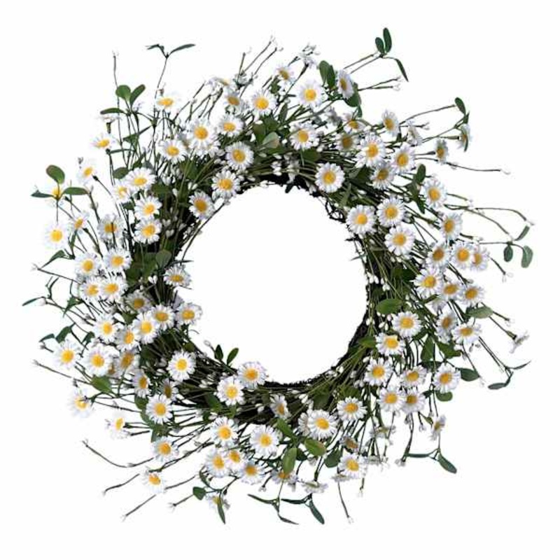 Cream Daisy Wreath, 22″