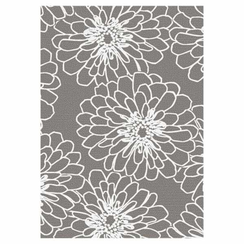 (D161) Gloucester Marigold Printed Grey Area Rug, 5×7
