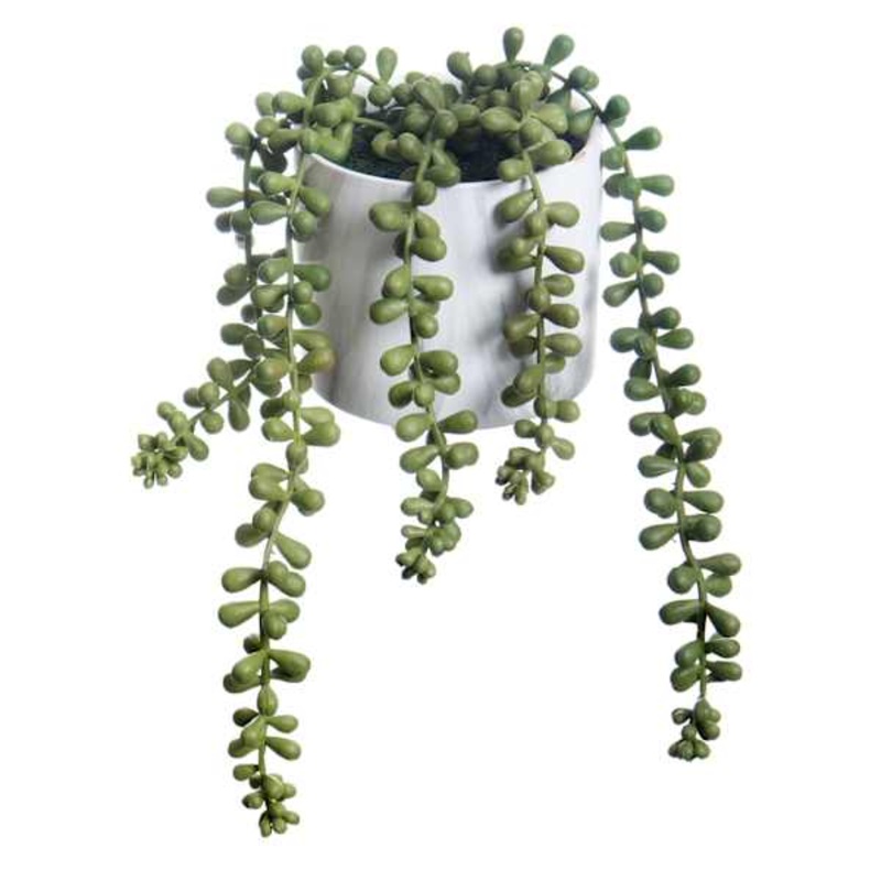 Faux String of Pearls Plant in Pot, 4″