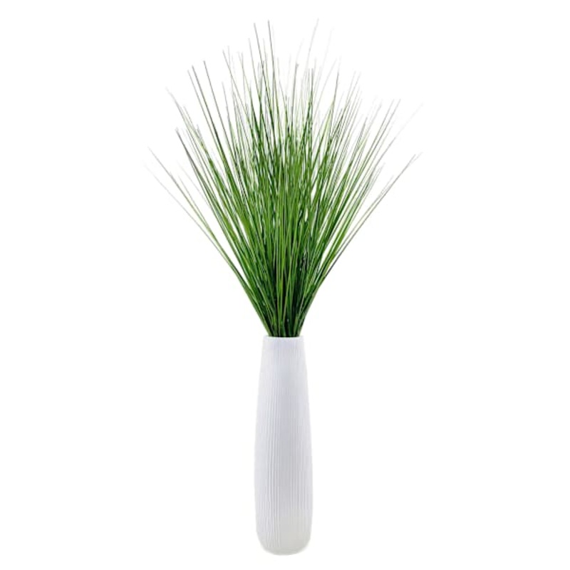 Onion Grass Bundle with White Magnesia Planter, 44″