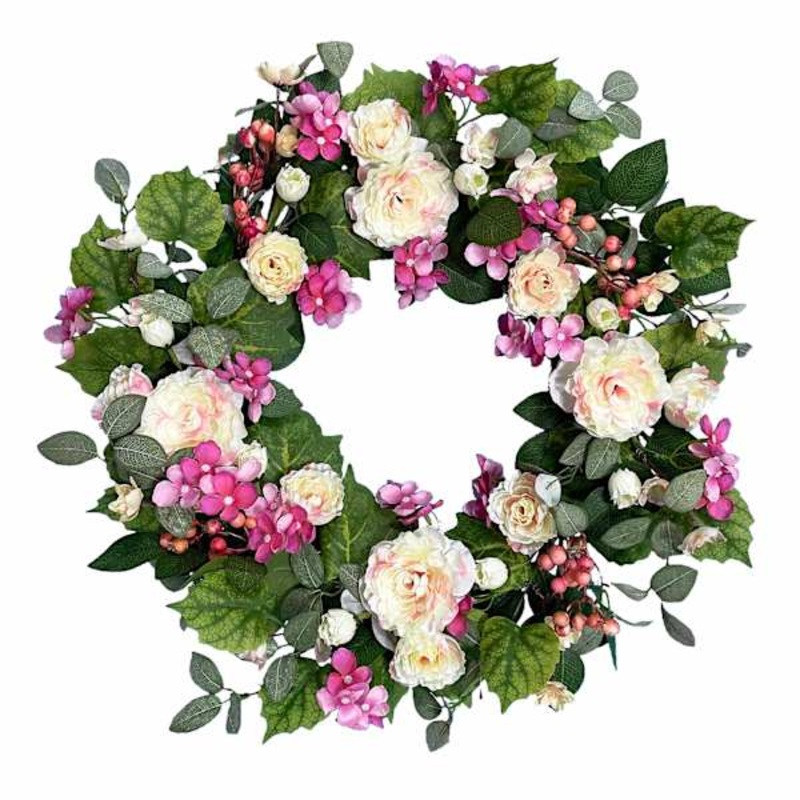 Peony & Wildflower Wreath, 24″