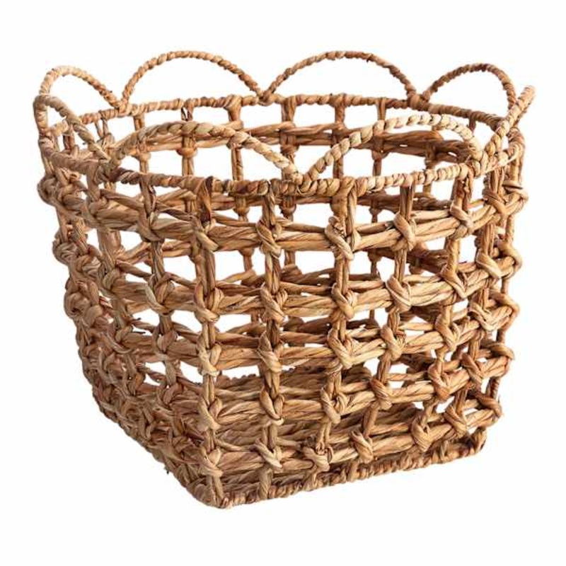 Providence Scallop Edge Water Hyacinth Storage Basket, Large