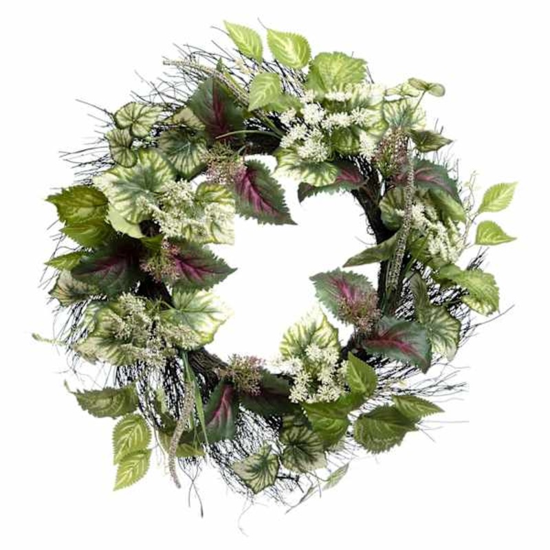 Queen Ann Lace & Coleus Wreath, 24″