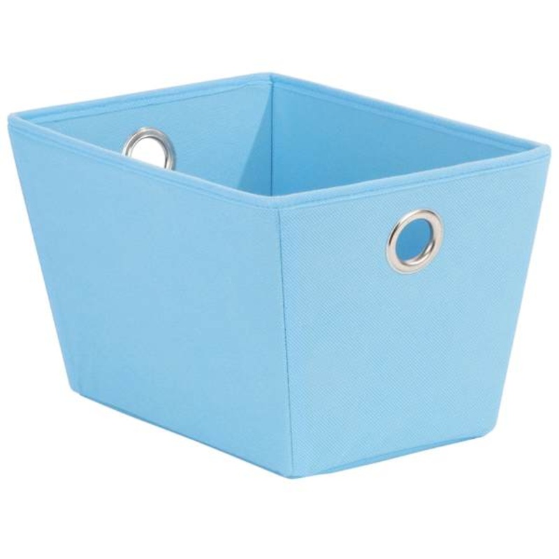 Small Fabric Storage Tote with Grommet Handles Blue | At Home