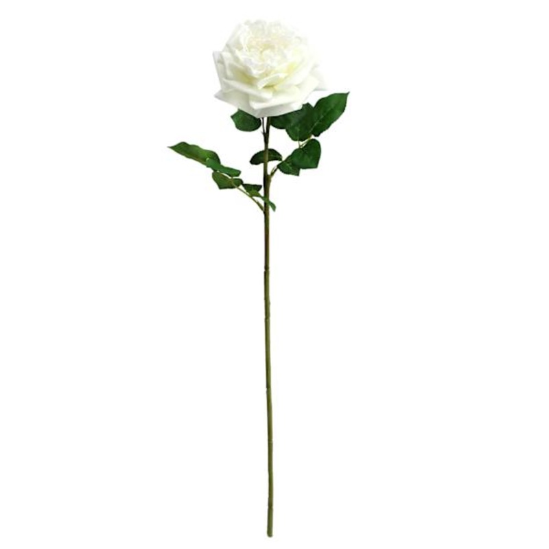Willow Crossley White Real Feel Rose Floral Stem, 25.6″