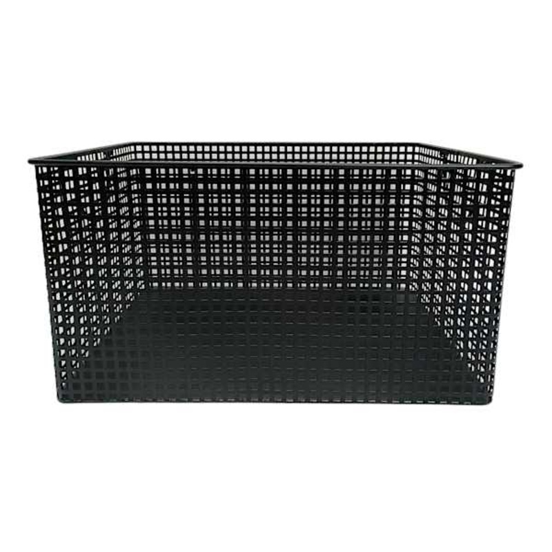 Crosby St. Straton Black Metal Rectangle Storage Basket, Small