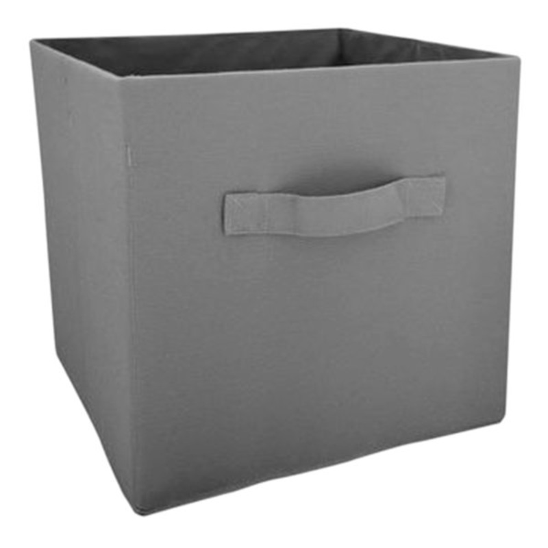 Dark Grey Fabric Kid Storage Cube with Handle, 10.5″