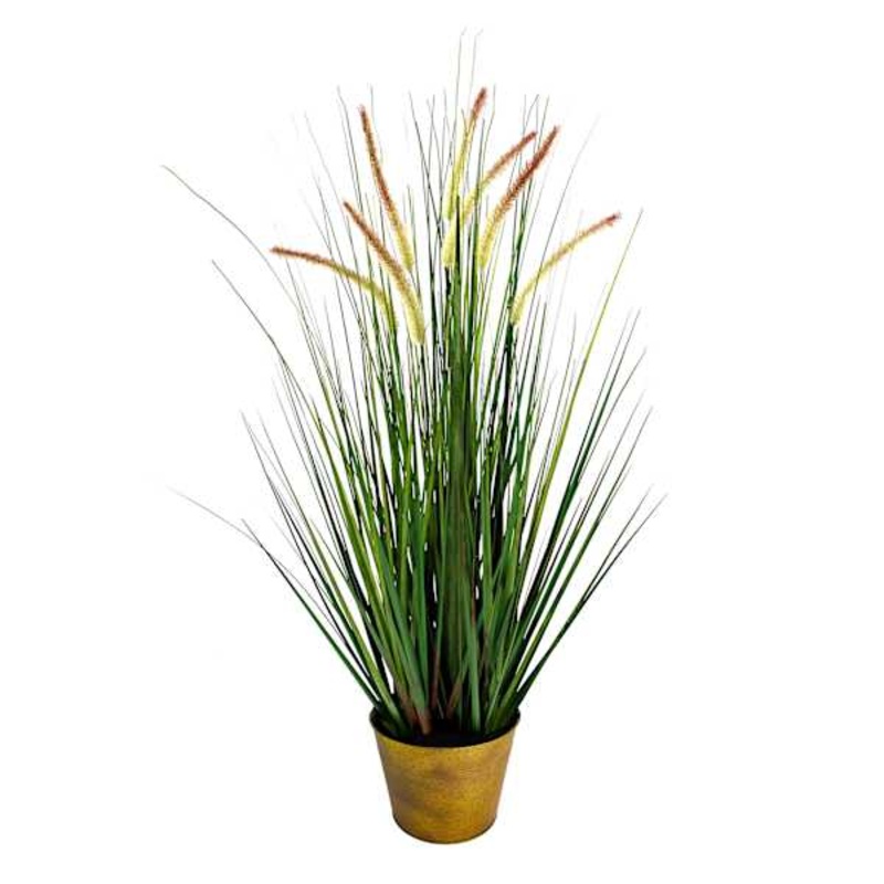 Dune Grass Bundle with Metal Planter, 36″