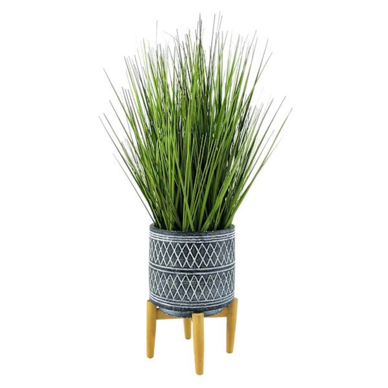 Grass Plant with Cement Planter, 28″