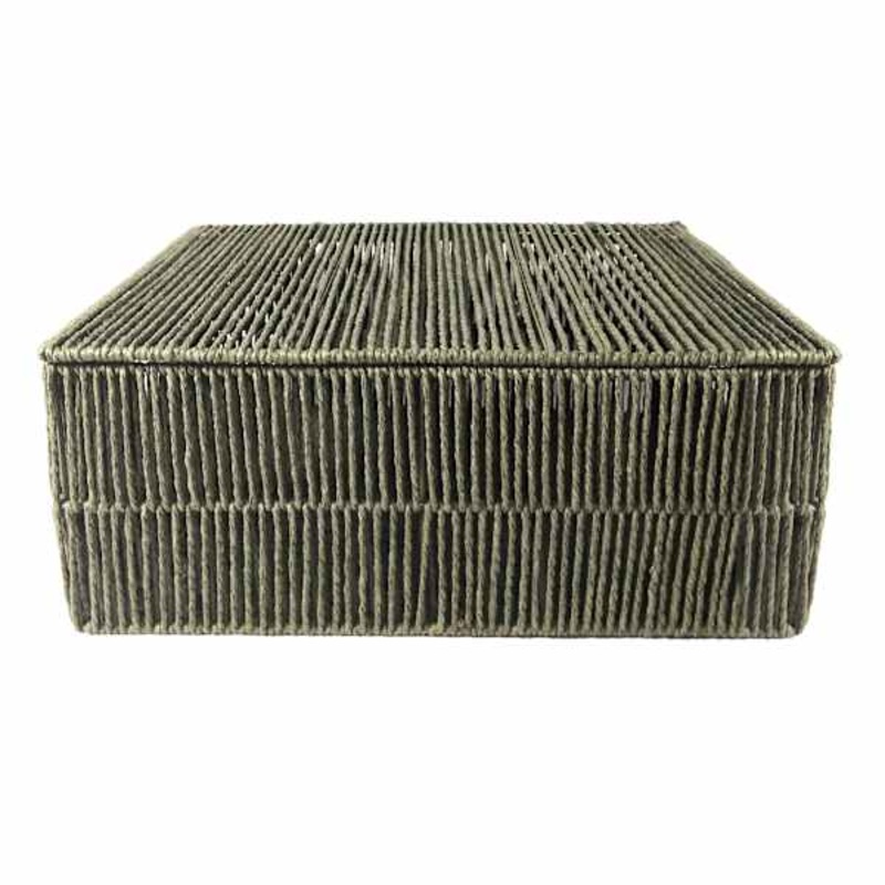 Green Lidded Paper Storage Basket, Large
